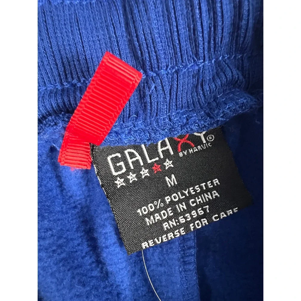 Galaxy by Harvic Jogger Pants Men Medium Royal Blue Fleece Sweatpants Drawstring